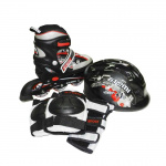 Набор(ролики Abec3,PP, защита, шлем) черн/сер/красн, Р-р, 30-33, AJIS-07 boy set-3 (30-33)