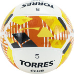 СЦ*Мяч футб. TORRES Club, F320035, р.5, 10 панели. PU, гибрид. сшив, беж-оранж-сер (5)