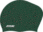 Шапочка для плавания Atemi long hair cap Point green, силикон, Цвет: принт, TLH1PG