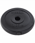 Диск пластиковый BASEFIT BB-203 d=26 мм, черный, 1,25 кг