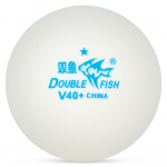 Мяч для наст. тенниса DOUBLE FISH No-Star Ball, арт.V40+, диам. V40+мм.100 шт,белый (Диаметр 40+)