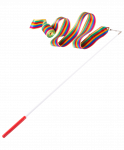 Лента для художественной гимнастики Amely AGR-201 6м, с палочкой 56 см, радуга