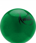 Мяч для художественной гимнастики Amely AGB-303 19 см, зеленый, с насыщенными блестками