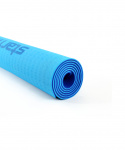 Коврик для йоги и фитнеса Starfit FM-201, TPE, 173x61x0,6 см, синий/темно-синий