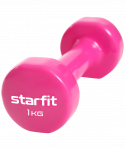 Гантель виниловая Starfit DB-101 1 кг, розовый