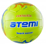 Мяч футбольный Atemi FORTALEZA пляжный PVC foam, салат/син/оранж., 18пан., р.5, м/ш (0,4-0,6 bar)