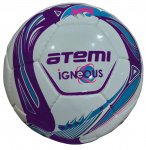 Мяч футбольный Atemi IGNEOUS, PU/PVC 1.3mm, бел/cиний/голуб, р.3 , р/ш, 32 п , окруж 60-61