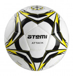 Мяч футбольный Atemi ATTACK, MICRO FIBER PU 1.3MM, бел/чёрн/жёлт, р.5, р/ш, 32 п, окруж 68-71