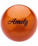 Мяч для художественной гимнастики Amely AGB-103 19 см, оранжевый, с насыщенными блестками