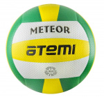 Мяч волейбольный Atemi METEOR, синтетическая кожа PVC, зел.-жёлт.-бел., 18 п, клееный, окруж 65-67