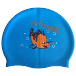Шапочка для плавания силиконовая с рисунком Dobest RH-С30 (голубая)
