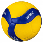 Мяч вол. MIKASA V200W, р.5, оф.мяч FIVB, FIVB Appr, синт.кожа (микрофиб), 18пан, клееный, желт-син (5)
