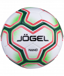 Мяч футбольный Jögel Nano, №4, белый/зеленый (4)