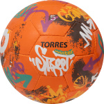 Мяч футб. TORRES Winter Street, F023285, р.5, 32 пан, рез, 4 подкл. слоя, руч. сшив,оранж-мультик. (5)