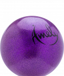 Мяч для художественной гимнастики Amely AGB-303 15 см, фиолетовый, с насыщенными блестками