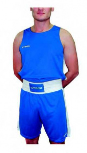 Комплект формы для бокса Atemi (синий/белый) ― купить в Москве. Цена, фото, описание, продажа, отзывы. Выбрать, заказать с доставкой. | Интернет-магазин SPORTAVA.RU