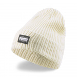 Шапка спортивная зимняя PUMA Ribbed Classic Cuff Beanie, 02403804, белый (Универсальный)