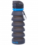 Бутылка для воды складная Starfit FB-100, с карабином, серый