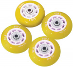 Набор светящихся ПВХ колес для роликов NOVUS (4 колеса 64мм ABEC-5 82A) цвет желтый, NWS-17.05