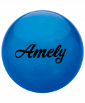 Мяч для художественной гимнастики Amely AGB-102 19 см, синий, с блестками