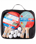 Набор для настольного тенниса Start Line Level 100, 4 ракетки, 6 мячей и сумка