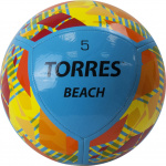Мяч футб. TORRES Beach, FB32015, р.5, для пляж. футбола, 10 пан, ТПУ, маш. сшив,сине-оранжевый (5)