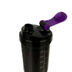 Спортивный шейкер SHB04-500 с мерной шкалой и сеткой-фильтром (black/violet)
