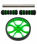 Ролик для пресса Starfit RL-103 с неопреновыми ручками, черный/зеленый