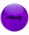 Мяч для художественной гимнастики Amely AGB-101, 15 см, фиолетовый, с блестками