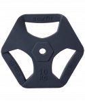 УЦЕНКА Диск обрезиненный с хватами Starfit BB-205 d=26 мм, без стальной втулки, темно-серый, 10 кг