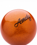 Мяч для художественной гимнастики Amely AGB-103 19 см, оранжевый, с насыщенными блестками