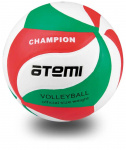 Мяч волейбольный Atemi CHAMPION синтетическая кожа PU Soft, зел/бел/красн,18 п, клееный, окруж 65-67