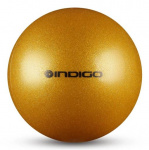 Мяч для художественной гимнастики металлик INDIGO 400 г IN118 19 см с блестками (золотой)