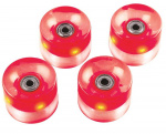 Набор колес для миниборда цвет красный с подсветкой Atemi (подшипник ABEC-5), AW-18.02
