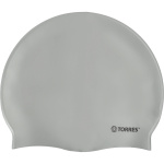Шапочка для плавания TORRES Flat, SW-12201SV, серебристый, силикон (Senior)