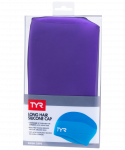 Шапочка для плавания TYR Long Hair Wrinkle-Free Silicone Cap, силикон, LCSL/510, фиолетовый