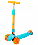 Самокат Ridex 3-колесный Bunny, 135/90 мм, голубой/оранжевый