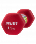 Гантель неопреновая Starfit DB-201 1,5 кг, насыщенная красная