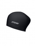 Шапочка для плавания Atemi long hair cap Deep black, силикон, Цвет: Черный, TLH1BK