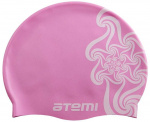 Шапочка для плавания Atemi, силикон, розовая (кружево), дет., PSC302