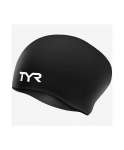 Шапочка для плавания TYR Long Hair Wrinkle-Free Silicone Cap, силикон, LCSL/001, черный