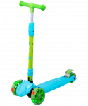 Самокат Ridex 3-колесный Bunny, 135/90 мм, голубой/зеленый