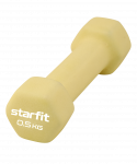 БЕЗ УПАКОВКИ Гантель неопреновая Starfit DB-201 0,5 кг, желтый пастельный