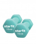 Гантель неопреновая Starfit DB-201 1,5 кг, мятный, пара