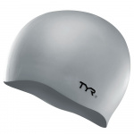 Шапочка для плавания TYR Wrinkle Free Silicone Cap, LCS-040, серый (Senior)