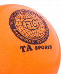 Мяч для художественной гимнастики RGB-102, 19 см, оранжевый, с блестками