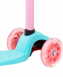 Самокат Ridex 3-колесный Snappy 3D, 120/80 мм, мятный/розовый
