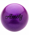 Мяч для художественной гимнастики Amely AGB-103 15 см, фиолетовый, с насыщенными блестками