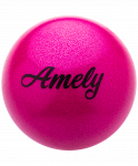 Мяч для художественной гимнастики Amely AGB-103 15 см, розовый, с насыщенными блестками