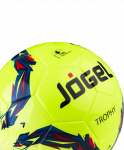 Мяч футбольный Jögel Trophy JS-950, №5, неоново-желтый/красный/голубой/черный